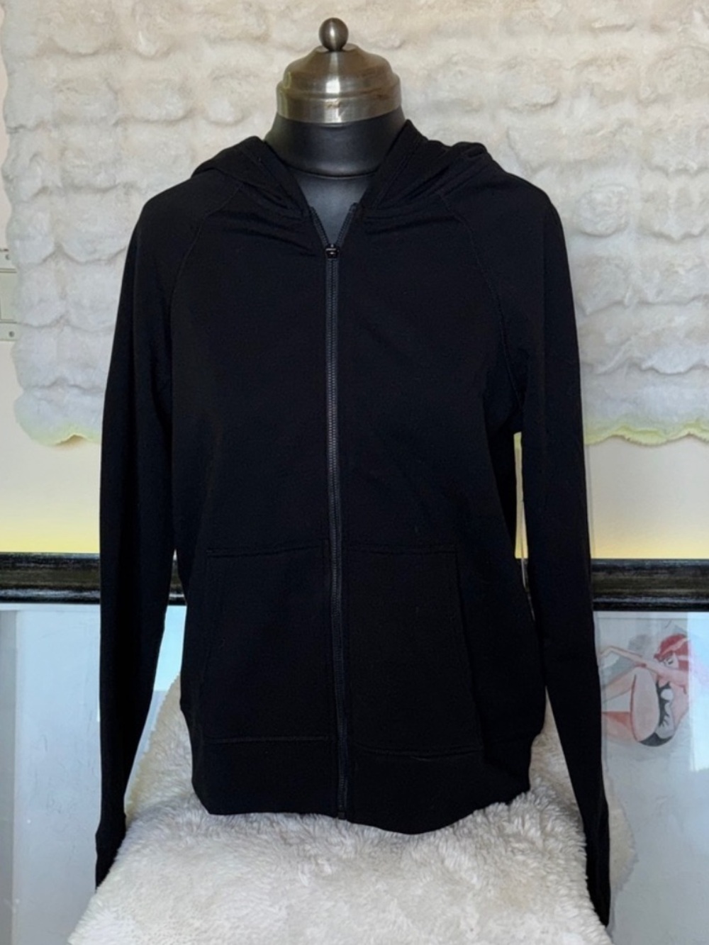 Black Zip-Up Hoodie Jacket - Women
